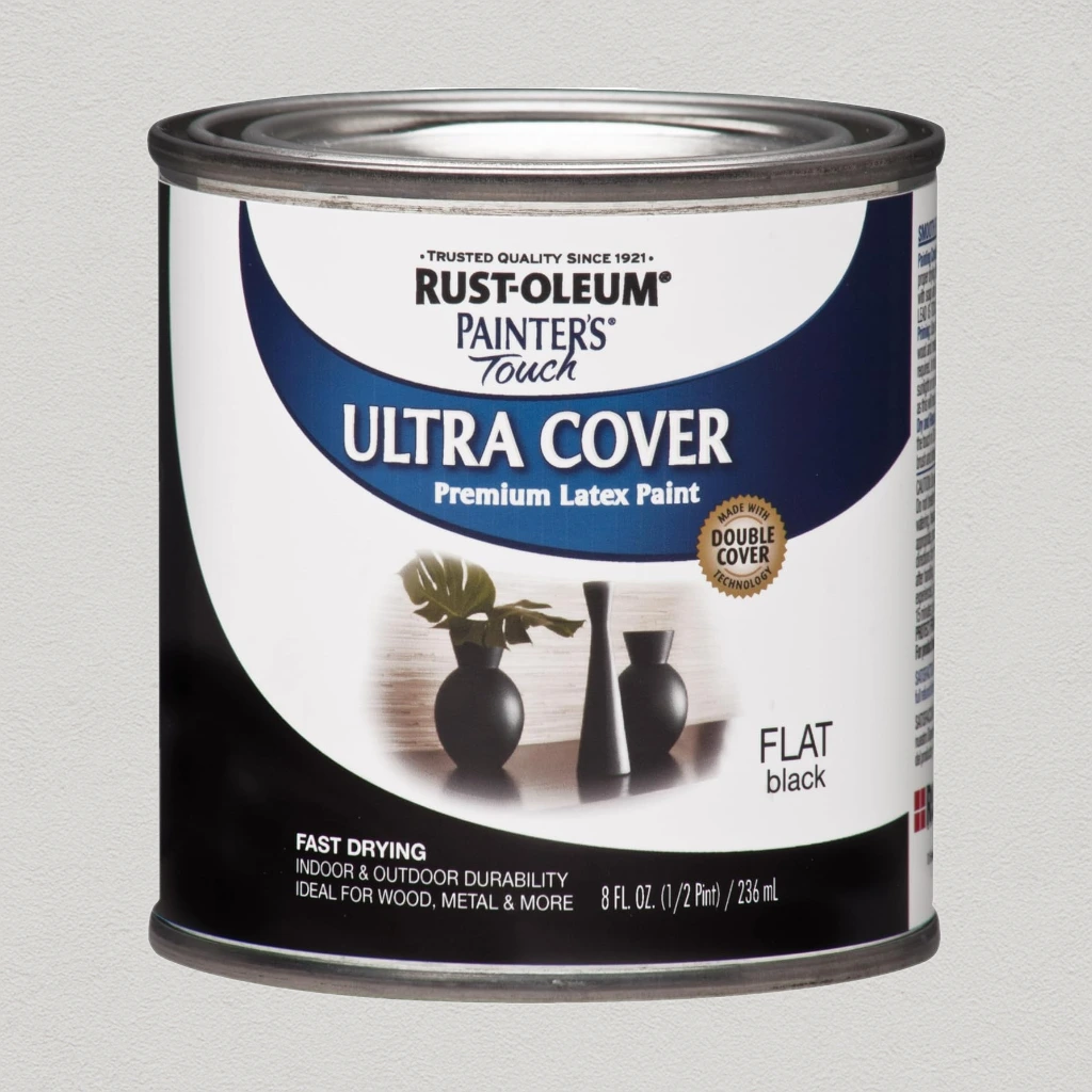 Rust-Oleum 1976730 Painter's Touch Latex Paint, Half Pint, Flat Black, 8 Fl Oz (Pack of 1)
